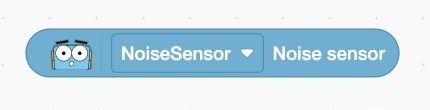 The current Noise sensor reporter in Blocks