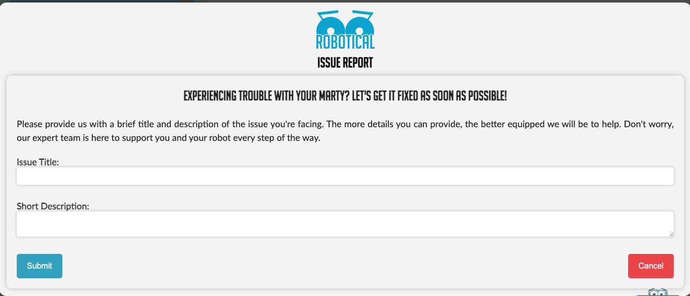Warranty Robot Issue